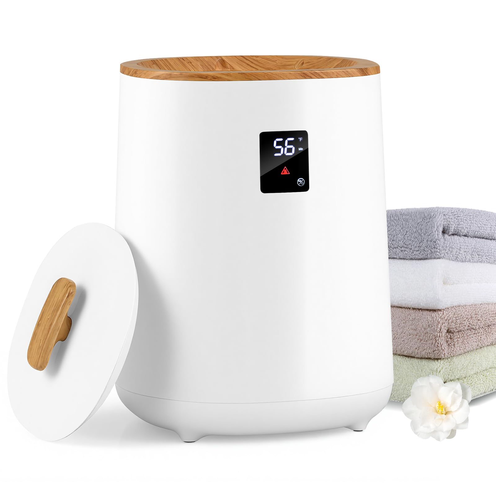 RELAX4LIFE 18L Handtuchwärmer, Handtuch Wärmegerät mit LED-Anzeige & Schnellheizung & automatischer Abschaltung, tragbarer Handtuchtrockner Handtuchheizung, Towel Warmer für Bad, Spa, Hotel, Weiß