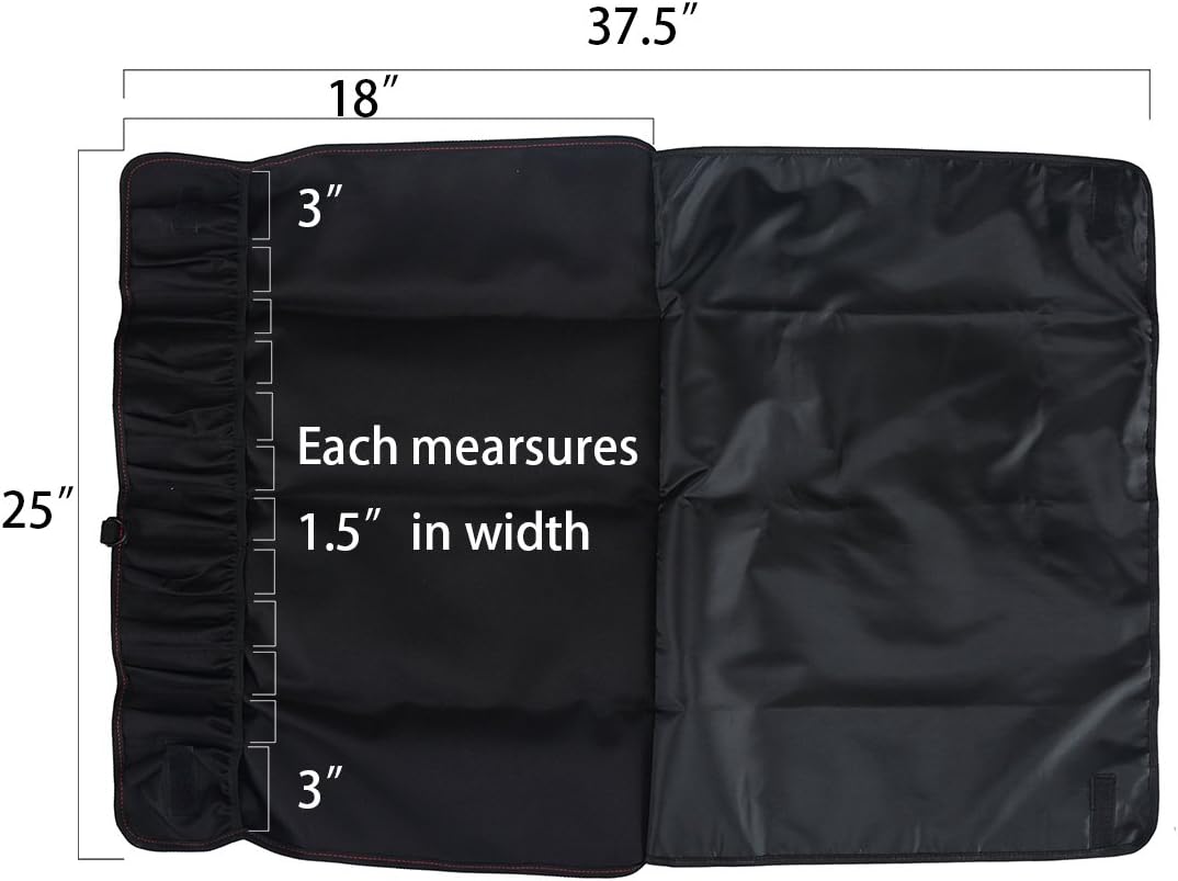 Tор Rаtеd Tosnail Chef Knife Case Roll Bag with 21 Slots & 1 Large Zipper Pocket, Easy Carry Handle and Shoulder Strap - Black