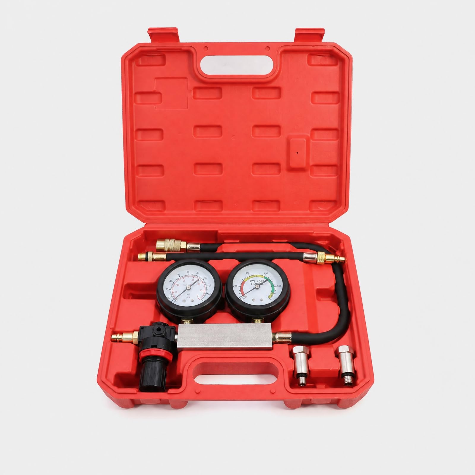Qianly Tester Perdite Cilindri Portatile Kit Prova Compressione Motori Facile da Leggere Tester di Compressione per Autoriparazione