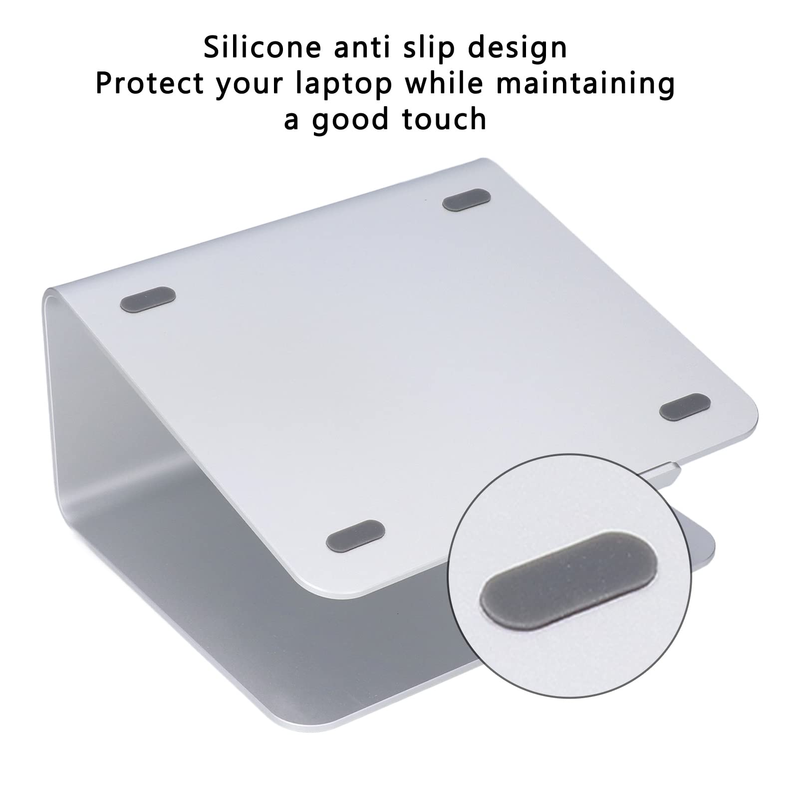 Changor Soporte para Computadora Plata Diseño Ergonómico Ajustable para Comodidad y Disipación de Calor para Todas Las Computadoras Portátiles de 11 a 17 Pulgadas Aleación de Aluminio 1 Unidad