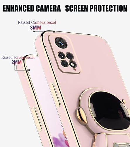 Miniatura 9 de Compatible con Xiaomi Redmi Note 11 Pro Funda con chapado creativo de astronauta de dibujos animados rosa, para Redmi Note 11 Pro, funda de silicona