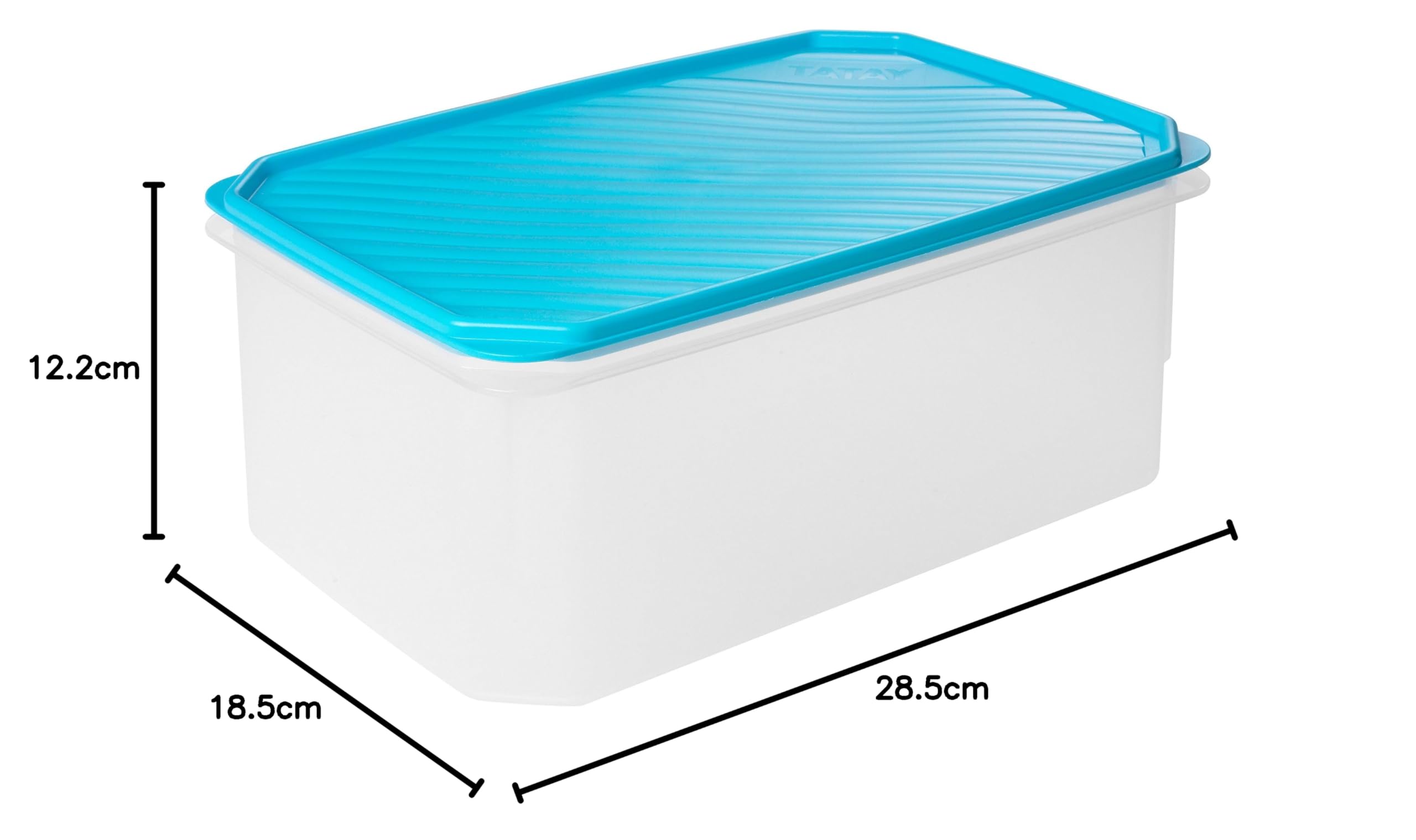 TATAY Boite Alimentaire Plastique 4,7L Top Flex | Couvercle à Pression | Boite Conservation Alimentaire | Micro-ondes, Lave-vaisselle, Frigo, Congélateur | Sans BPA | 28,5x18,5x12,2 cm, Bleu