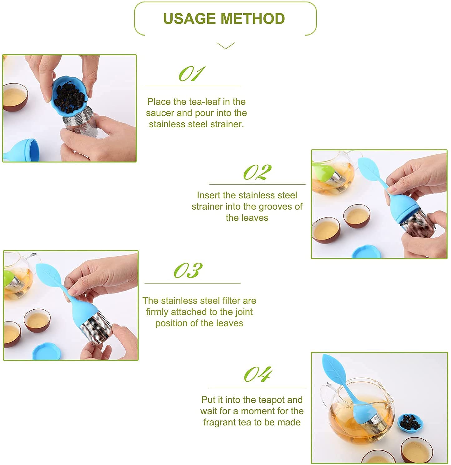 Infusore per Tè, Infusore per Tisane a Rete Fine, Filtro per Tè