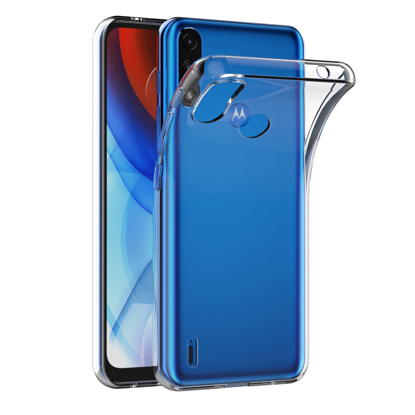 MaiJin Custodia per Motorola Moto E7 Power/Moto E7i Power (6,51 Pollici) Morbido TPU Cover Cristallo di rocca Trasparente Anti Scivolo Protezione Posteriore Cover