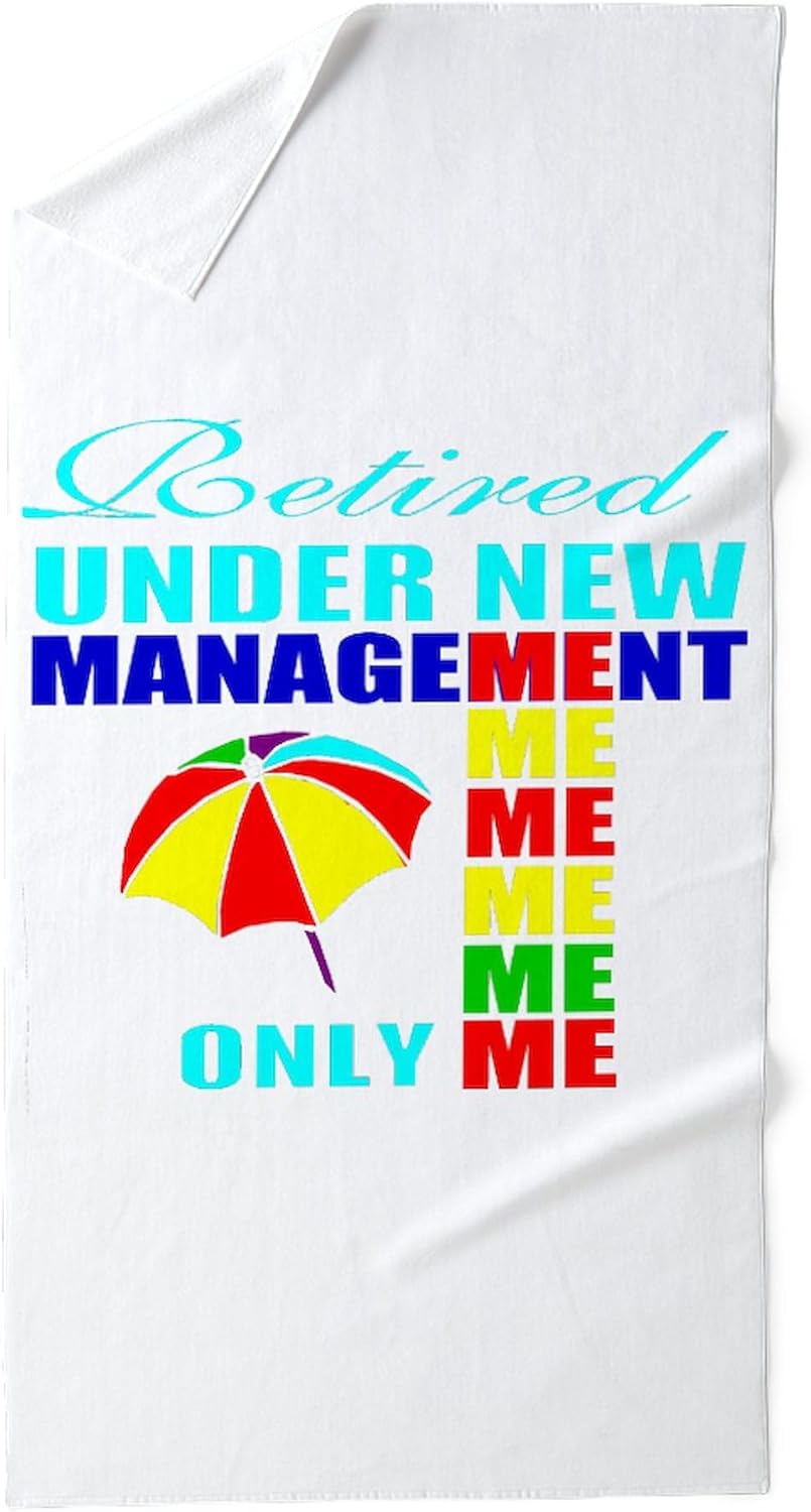 CafePress Funny Retirement 30"x60" Absorbent Cotton Back, Soft Beach, Pool Towel