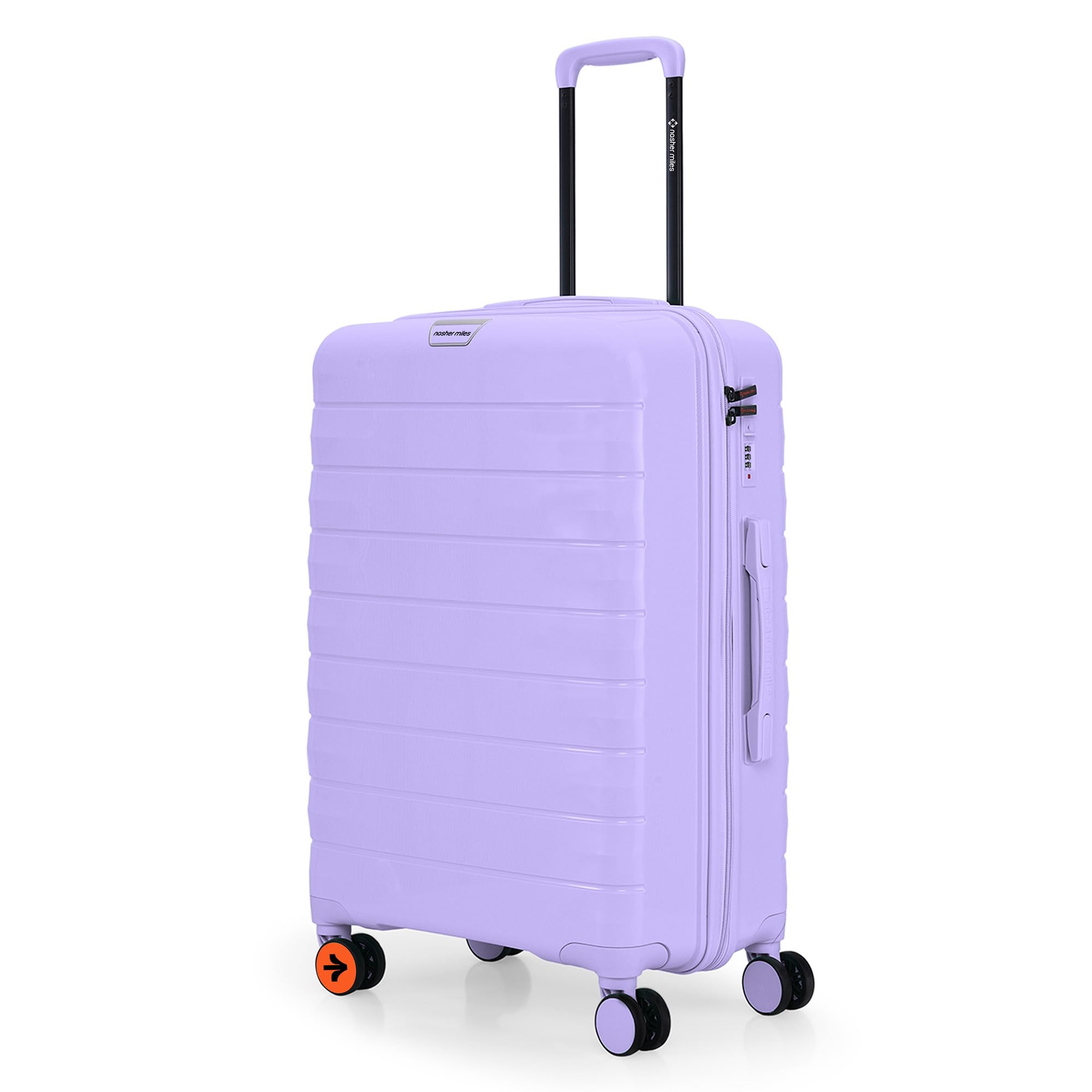 Nasher Miles Vienna Hard-Sided Polypropylene Check-in 8 Spinner Wheels Luggage Purple 24 Inch |50 Cm Trolley Bag
