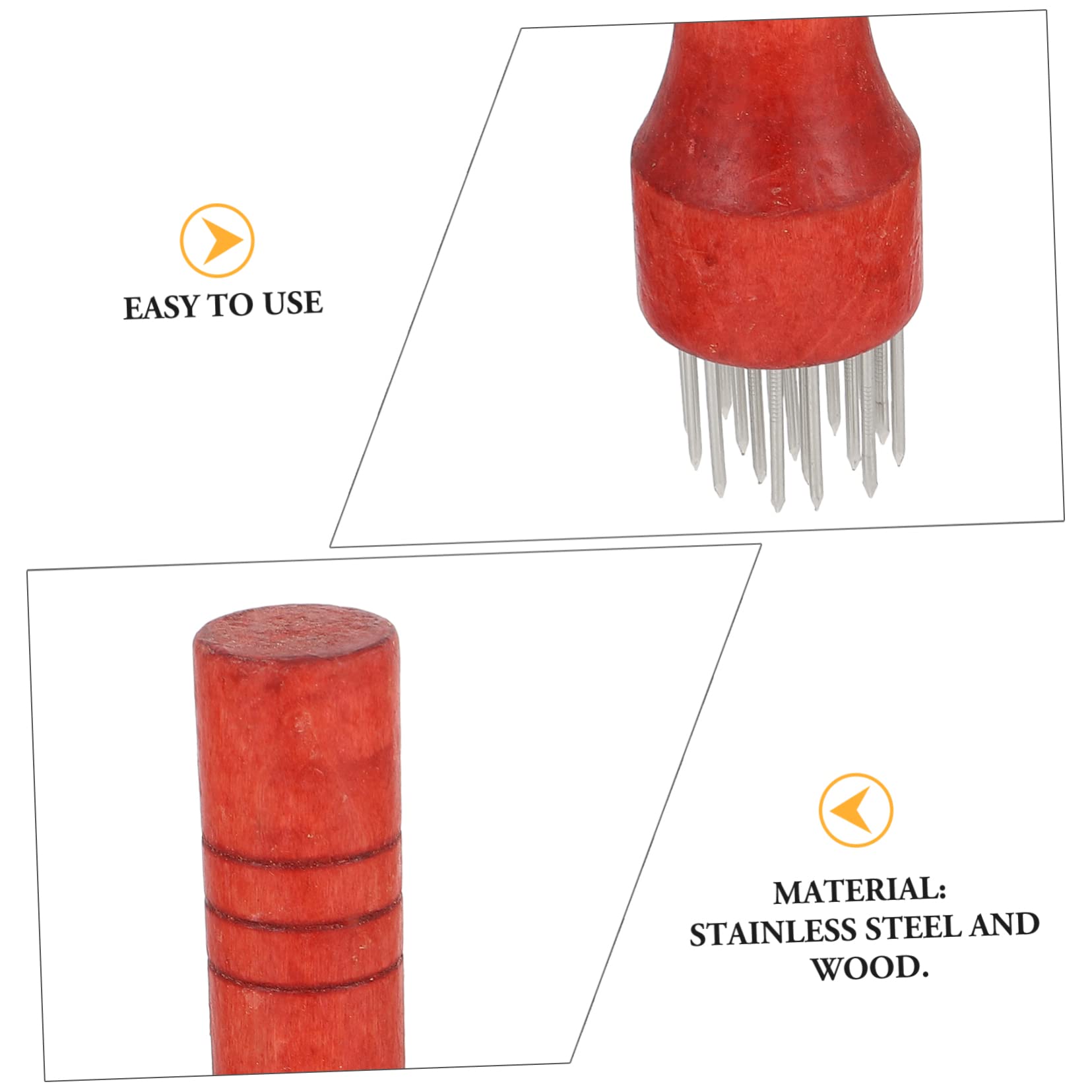 Ciieeo 1pc Red Handle Meat Tenderizer Tool Needle Steak Pounding Device for Kitchen Efficient Meat Tenderizing Accessory for Poultry Fish and Beef Cooking