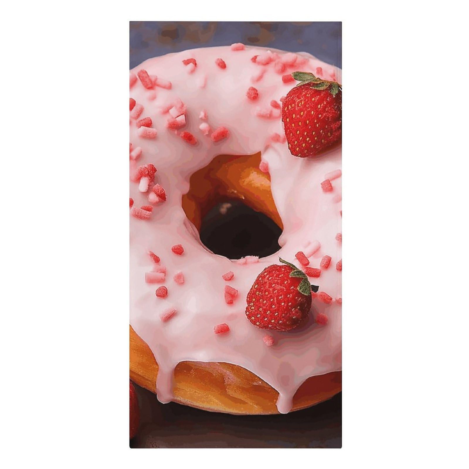 QMNLKH Strawberry Donut Beach Towel for Women, Large Microfiber Pool Towel for Men, Absorbent Swim Towels for Home, Lightweight Bath Towels for Camping, Yoga, 30.3"x61.4"