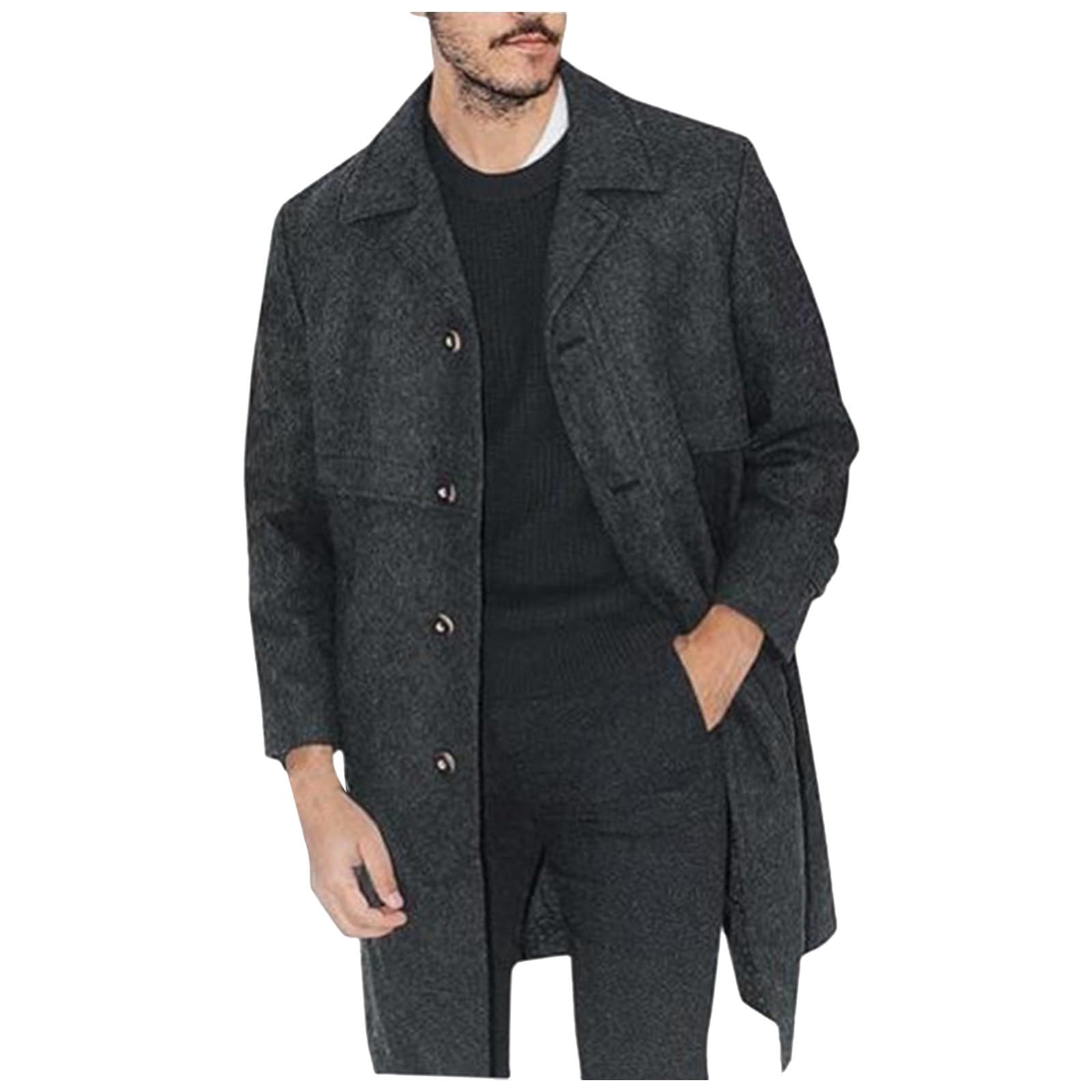 Generisch Leichte Regenjacke Herren Wintermantel Jacke Stil Mode Schöner Langer Wollmantel Bequemer Warmer Weicher Mantel