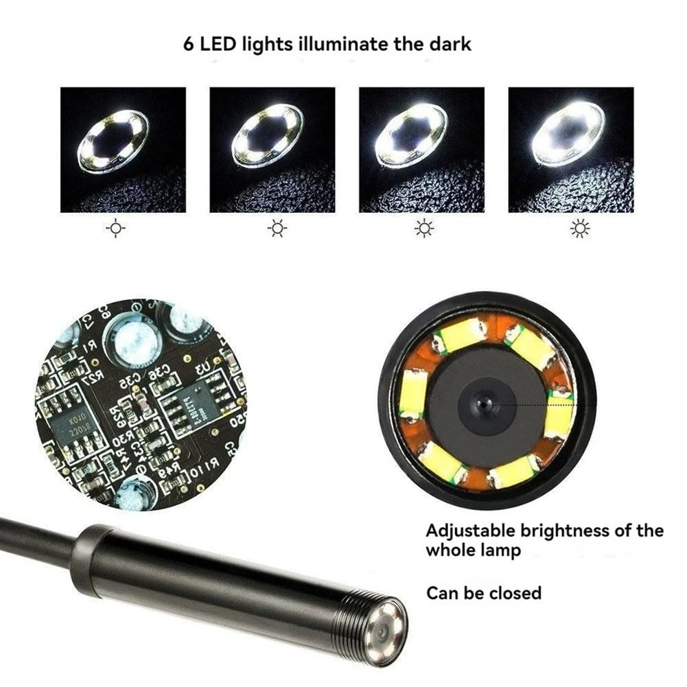 1080P Triple Lente Endoscopio con Pantalla HD de 43 Pulgadas, IP67 Impermeable con Luz LED, Cable Flexible de 164 Pies, Sanitario, Reparación Automática
