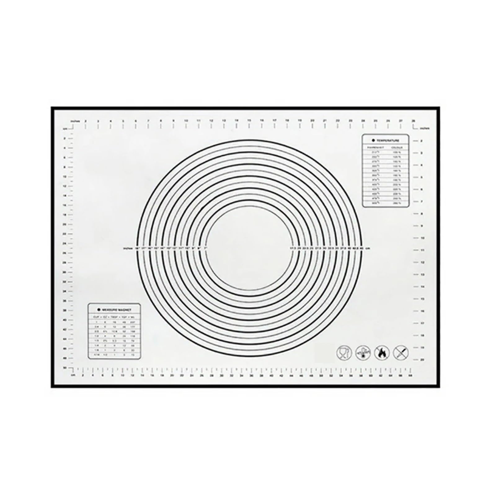 Übergroße 60 cm Silikon-Knetunterlage for Ausrollen von antihaftbeschichteten Gebäckwerkzeugen for Crêpes und Pizzateig Für Teig(Black,40x60cm)