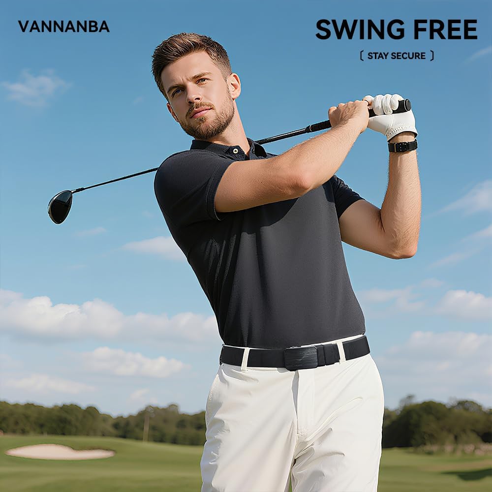 VANNANBA 1.5" Ratchet Stretch Belts for Men,Nylon Web Tactical Belt for Causal Golf Jeans-Elastic Adjustable Trim to Fit - Image 6