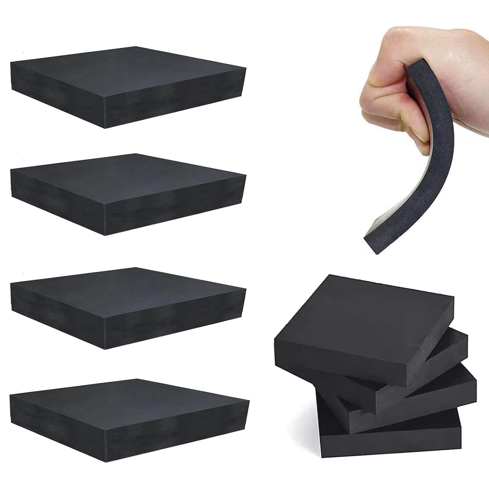 Amazon.co.jp: ゴム板 4個入り 50×50×15mm 洗濯機 振動防止ゴム 滑り