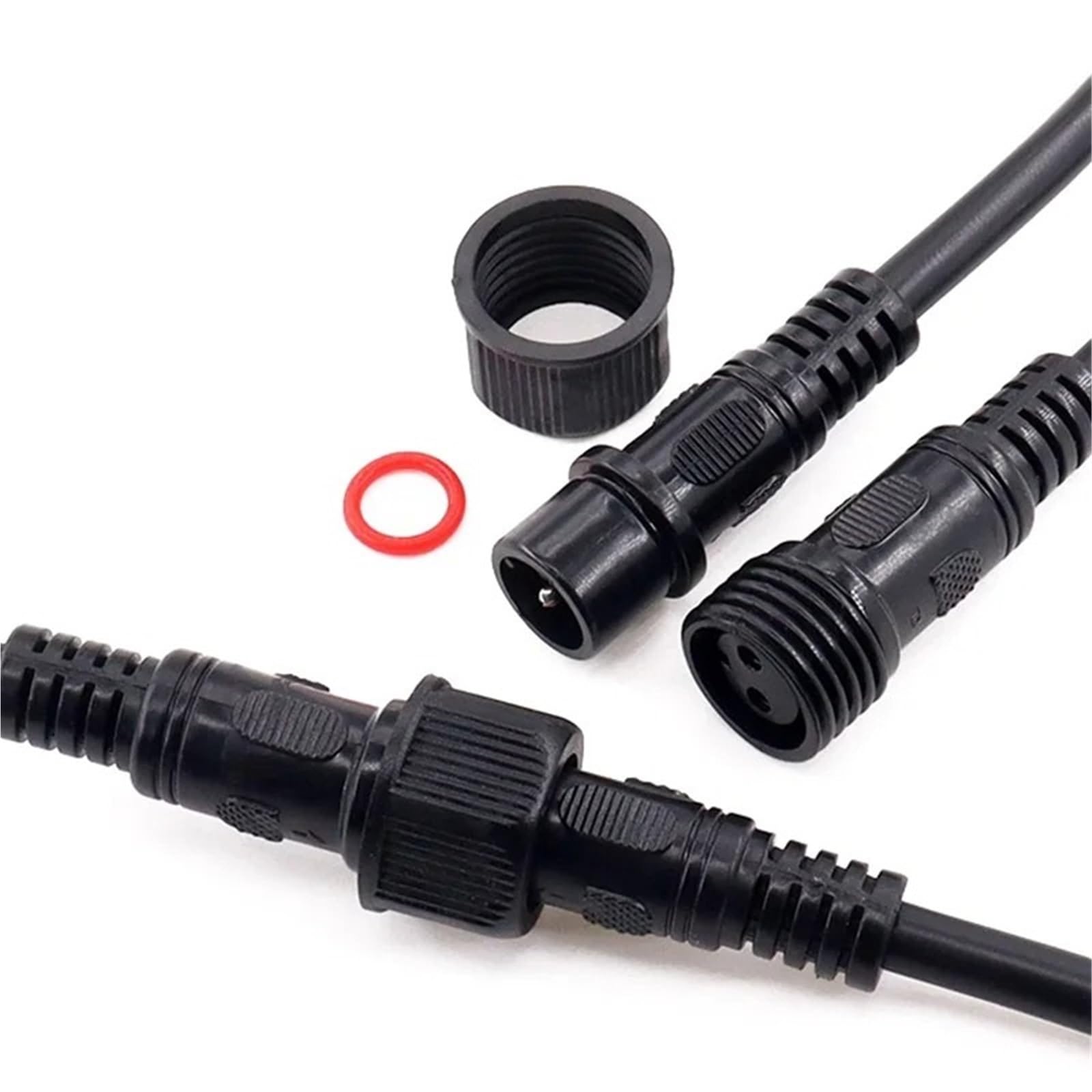 5/20 szt. M16 wodoodporny 2 3 4 5 szpilek IP65 drut do taśm LED męski i żeński podnośnik 22 mm nakrętka złącze drutu 20 cm OD 6 mm (męskie i żeńskie, 5 sztuk, 5 szt.)