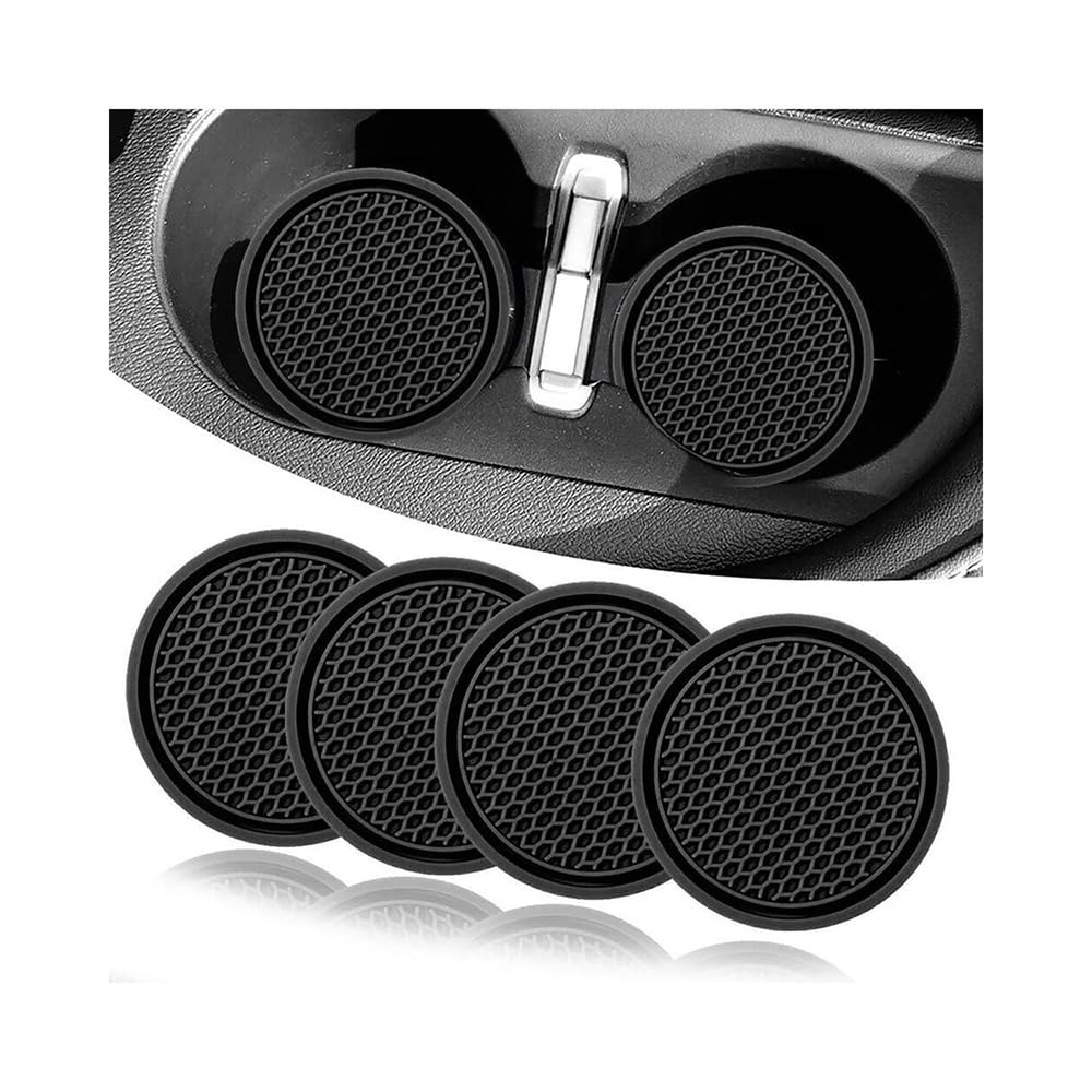 Eiwxefqt Women's Normal 4Pcs Car Cup Holder Coasters, For Fiat 500 (2007-2012) Nonslip Car Cup Holders Drink Coaster Vehicle Interior Accessories For Men