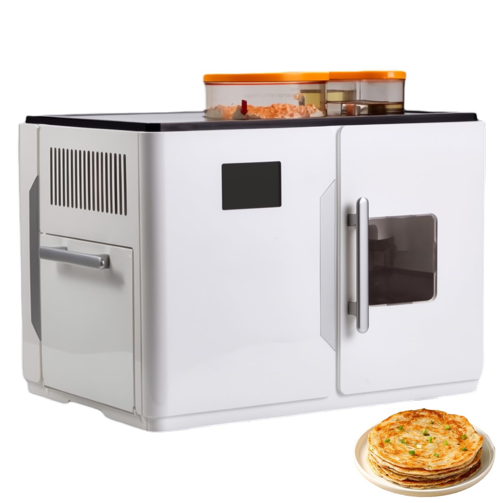 Genérico W pełni automatyczna elektryczna maszyna do robienia roti, Chapati, tortilla, naleśnika i płaskiego chleba, 1800 W, 110-220 V, 19 kg, 47 x 34 x 35 cm