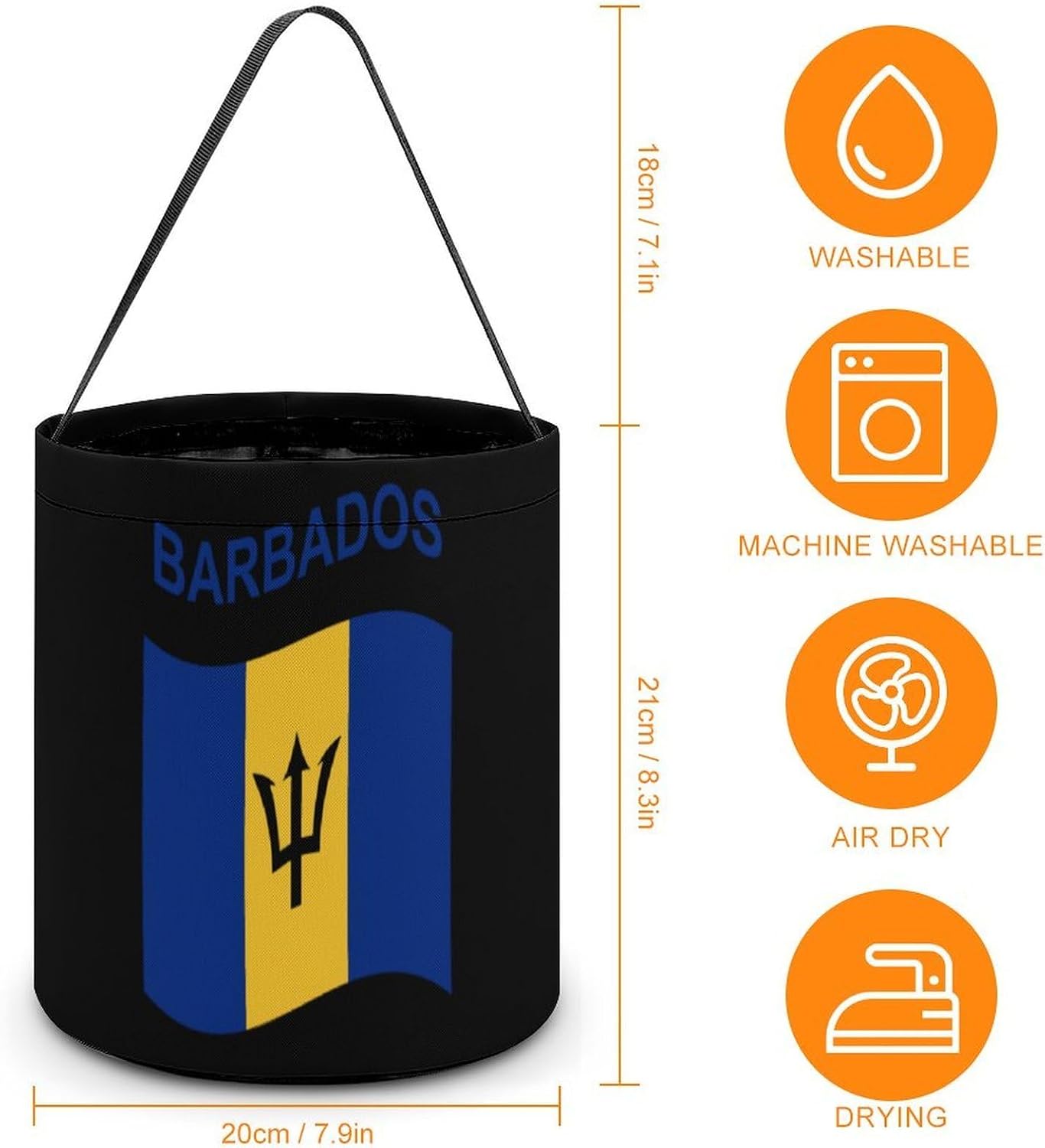 Flag of Barbados Halloween Treat Bag Reusable Candy Basket Tote Goody Bags Gift Party