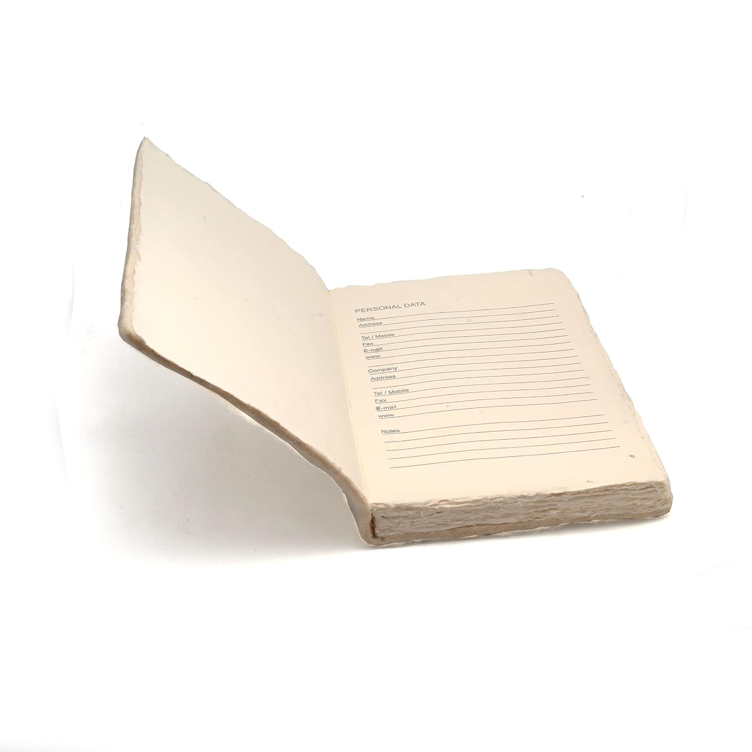 DeKulture Classic A5 Wool Felt Travel Journal (140 Pages, 125gsm) - Deckle Edge Paper (White)
