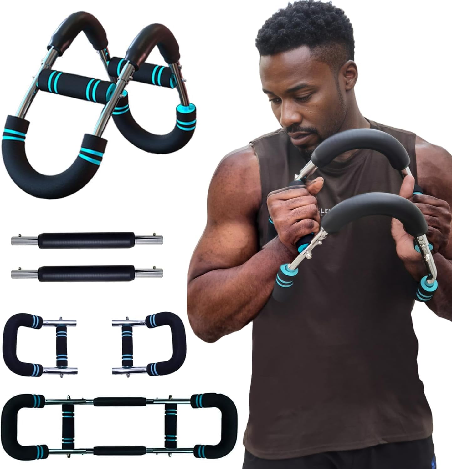 Adjustable Power Twister Arm Trainer for Men & Women | Chest, Shoulder & Arm Workout Equipment | Portable Upper Body Strength Training Bar for Home Gym-image-14