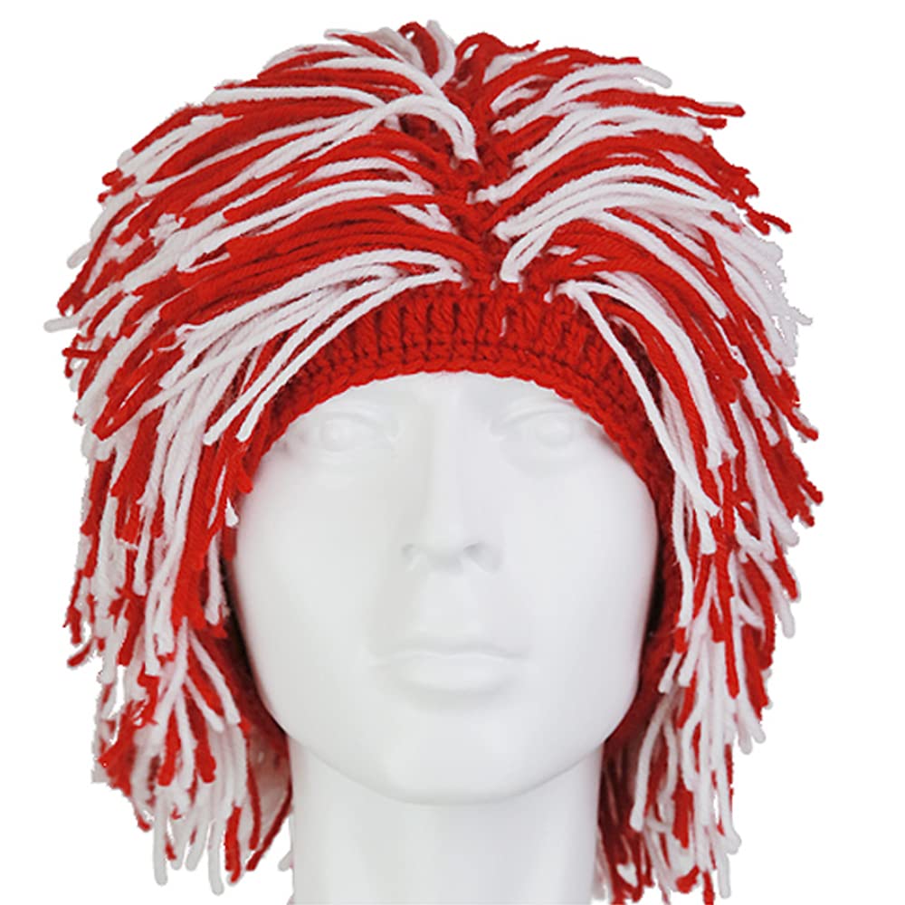 YEKEYI Barbarian Knit Beard Wig Beanie - Funny Hat for Adults and Kids