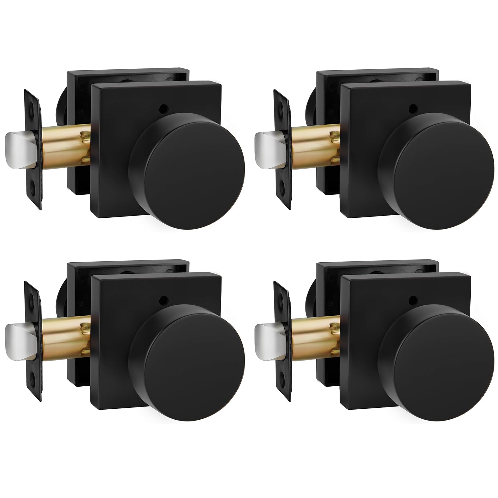 Goldenwarm Matte Black Door Knobs - 6 Pack -22 Goldenwarm Matte Black Door Knobs - 6 Pack -22