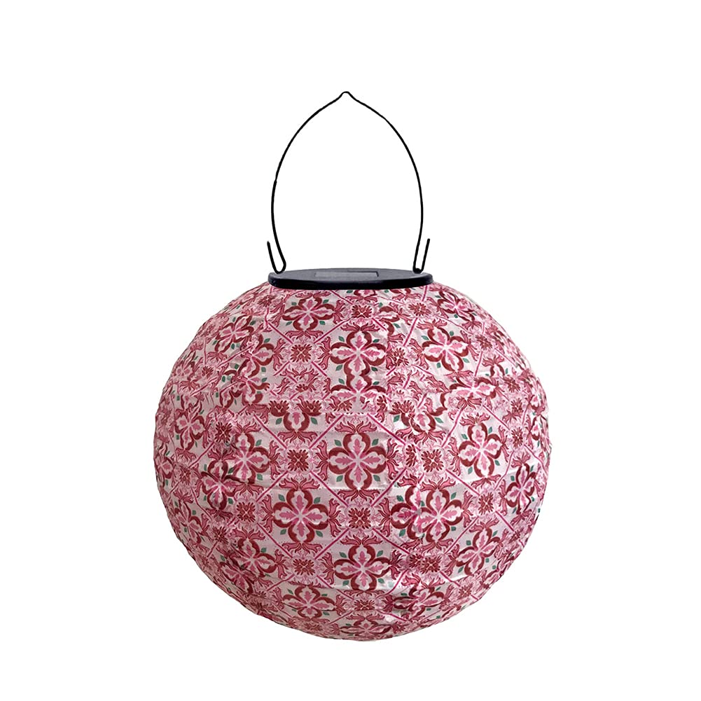 Uposao LED Solar Lantern Outdoor Solar Lantern Round Lampshade Nylon Cloth