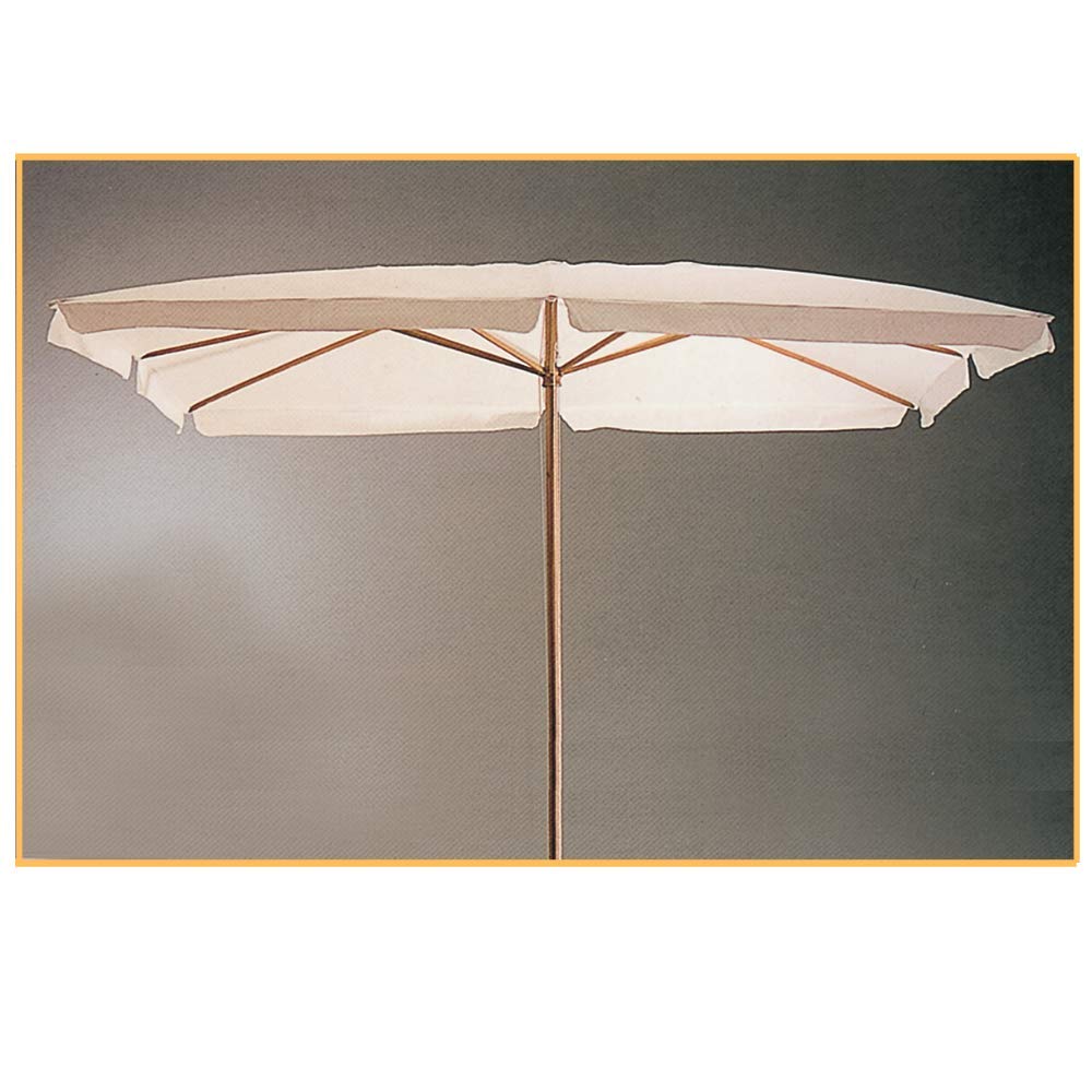 Ombrellone da Giardino 3x4, Palo Centrale in Legno Top in Poliestere Bianco - 300x400