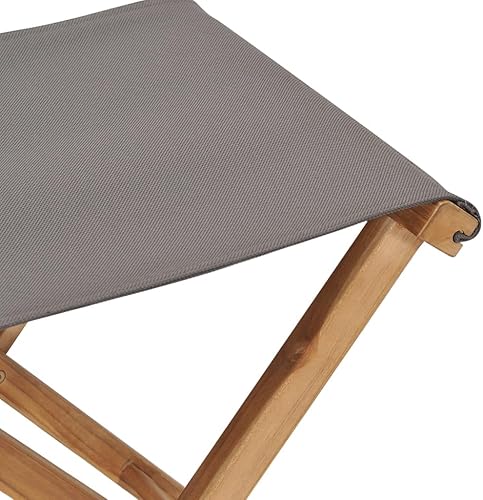 Miniatura 7 de Folding Chair Set of 2 Dark Grey, Solid Teak Wood, Outdoor Patio Seating Furniture, Portable Balcony Garden Conversation Chairs