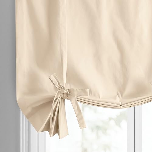 Miniatura 6 de HPD Half Price Drapes Cortinas enrollables de algodón liso para oscurecer la habitación, cortinas enrollables para ventanas para sala de estar,