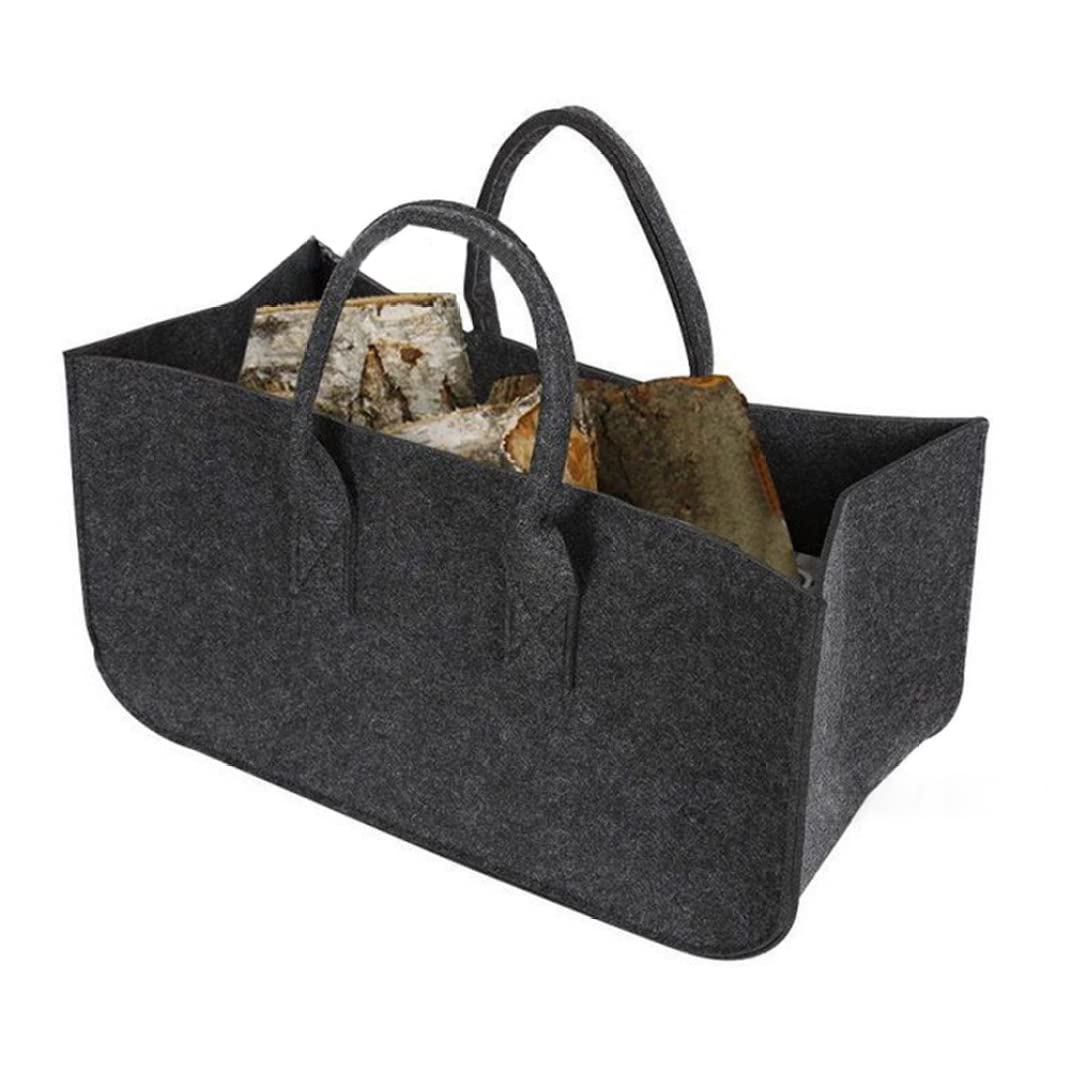 Felt Storage Baskets Shopping Bag Large Capacity Tote with Handles for Firewood Newspaper Storage Bags