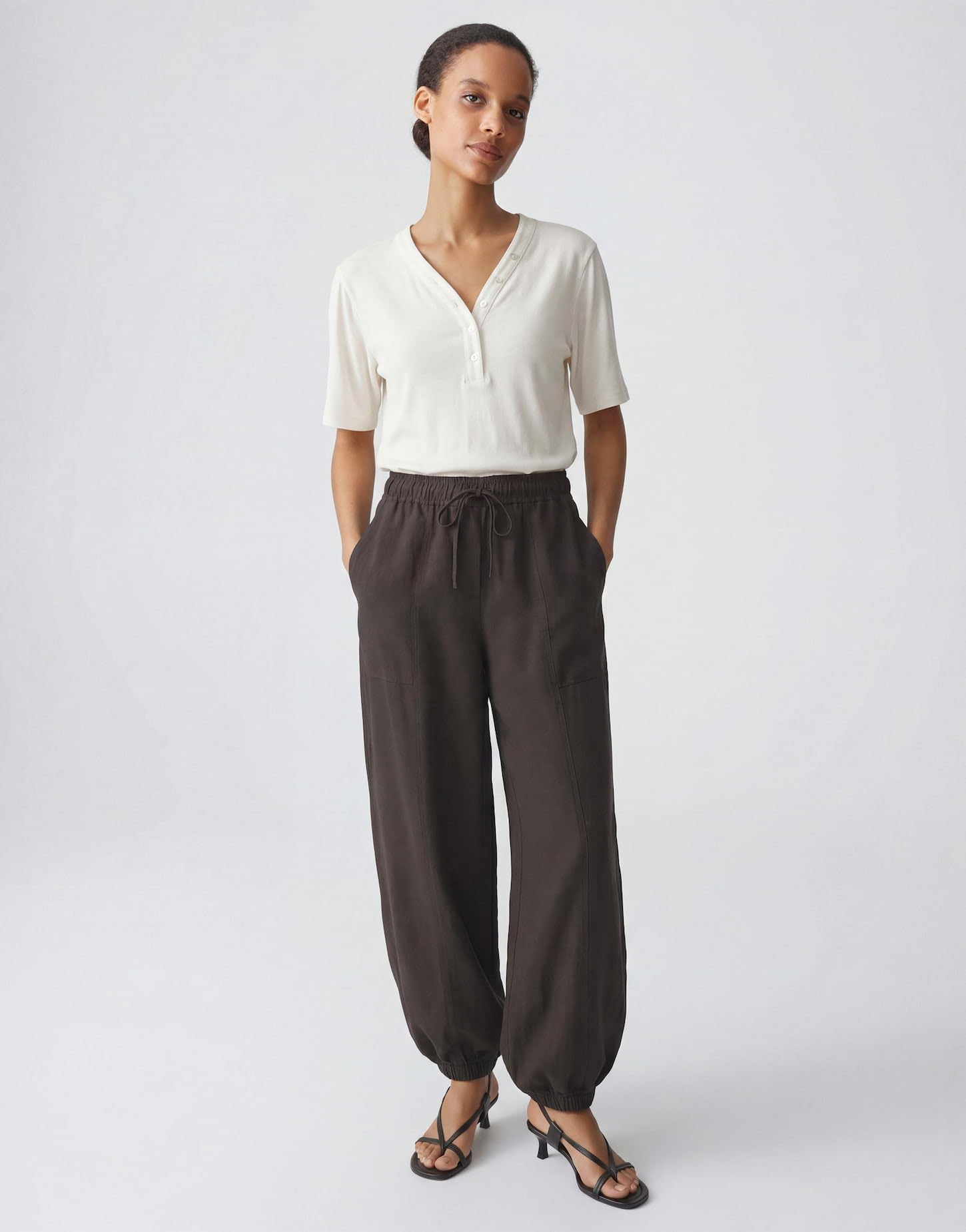 OPUS Damen Jogpants | MYHA Oasis Relaxed City Pants aus Viskose Leinen Mix