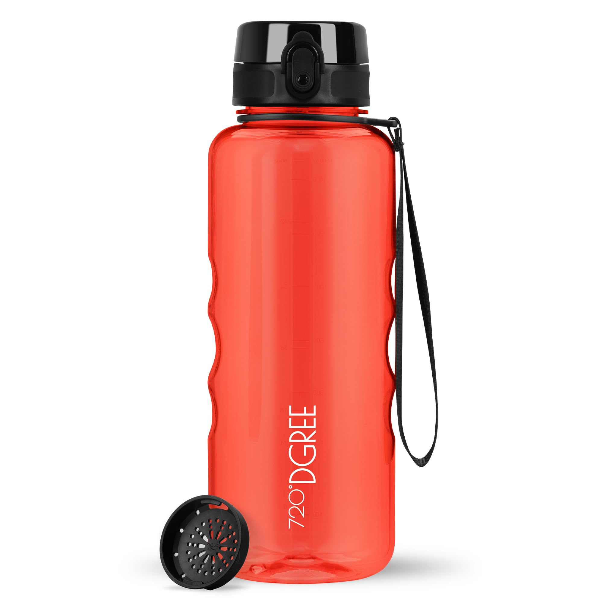 720°DGREE Water Bottle 1.5l “uberBottle“ crystalClear +Sieve, BPA-Free, Leakproof, Reusable Drinking Bottle