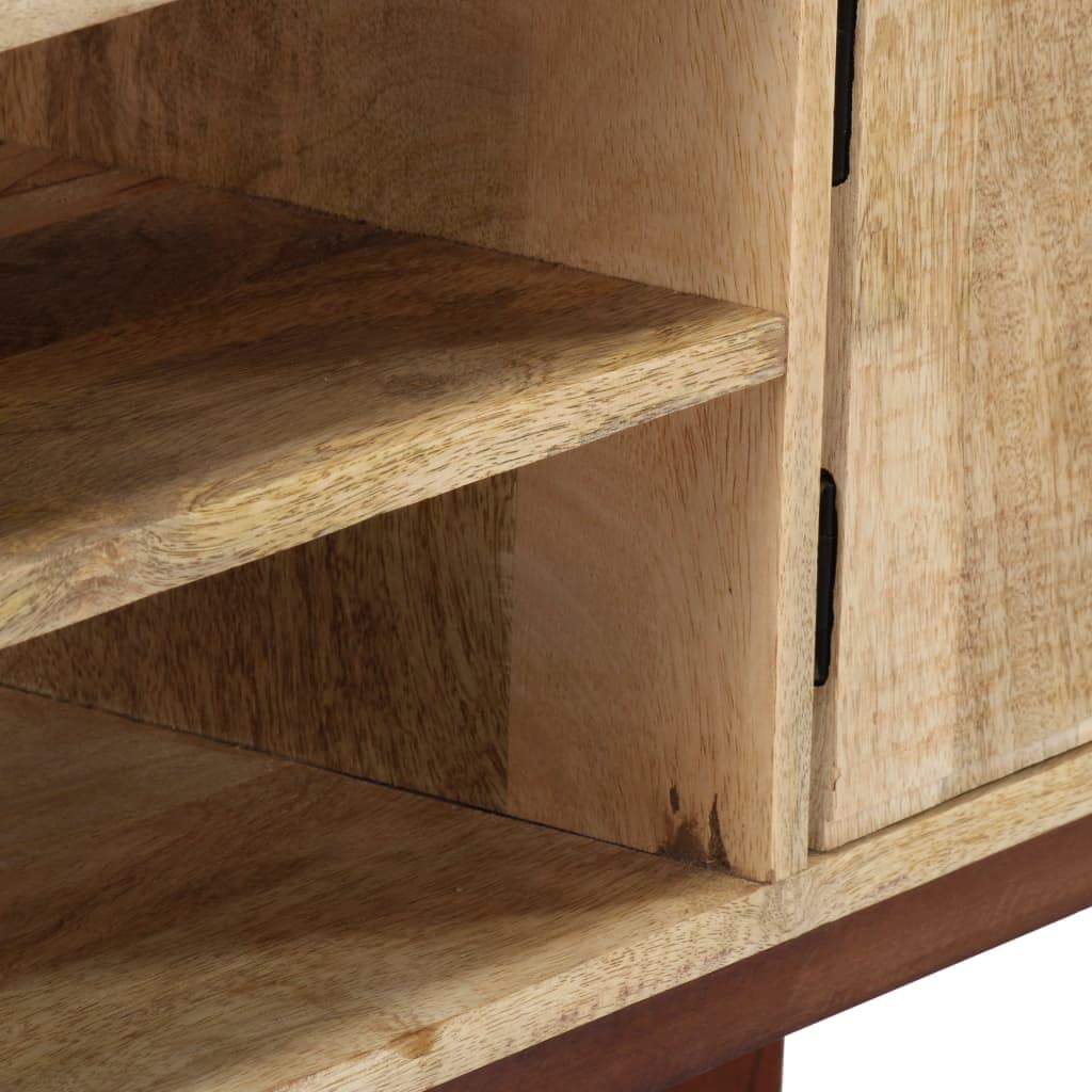 vidaXL Mesa Consola Mobiliario Hogar Organización Diseño Clásico Estable Duradero y Resistente Práctico 115x30x76cm Madera Maciza de Mango Rugosa