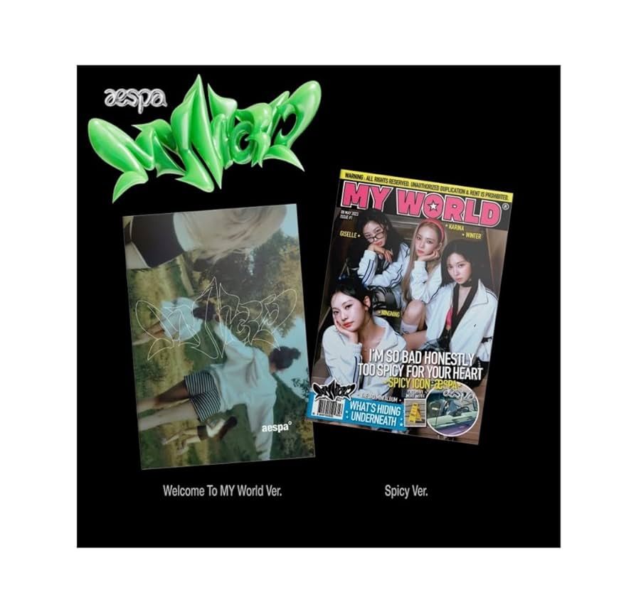 Amazon.com: aespa - 第三張迷你專輯MY WORLD (ZINE VER.) CD+