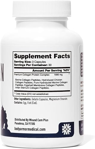 Miniatura 2 de Wound Care Plus Suplemento Complejo de Colágeno  Péptidos de Colágeno Multi-Fuente (Bovino, Marino, Pollo, Cáscara de huevo)  Apoya la salud de la