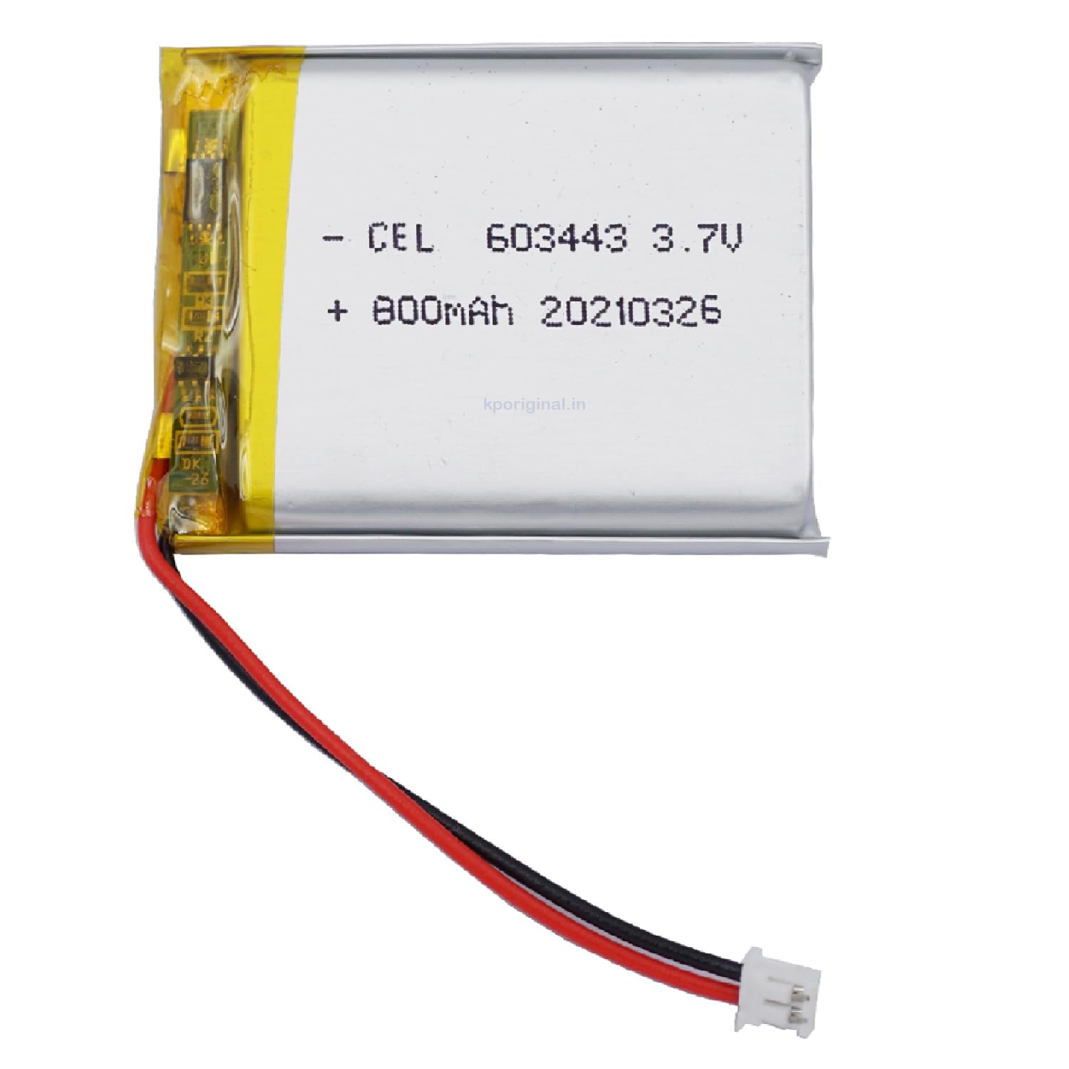 KP Original 603443 LiPo Rechargeable Battery, 3.7V 800mAh, for Drone and RC Quadcopter, JST 2 Pin 1.25 Connector-image-8