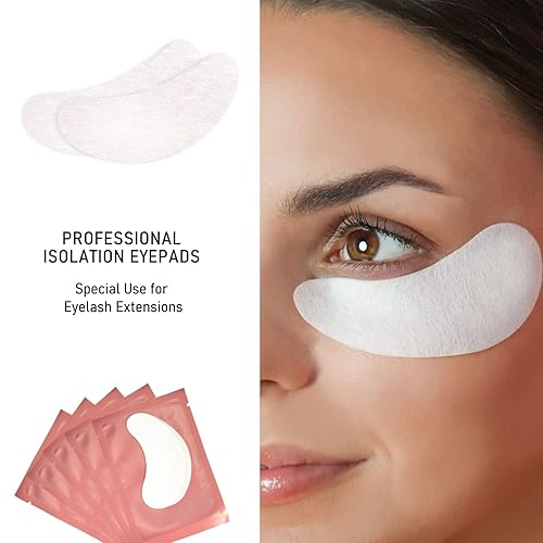 Miniatura 3 de VEYES INC 50 pares de extensiones de pestañas de hidrogel rosa, sin pelusas, almohadillas de gel para debajo de los ojos, suministros de extensión