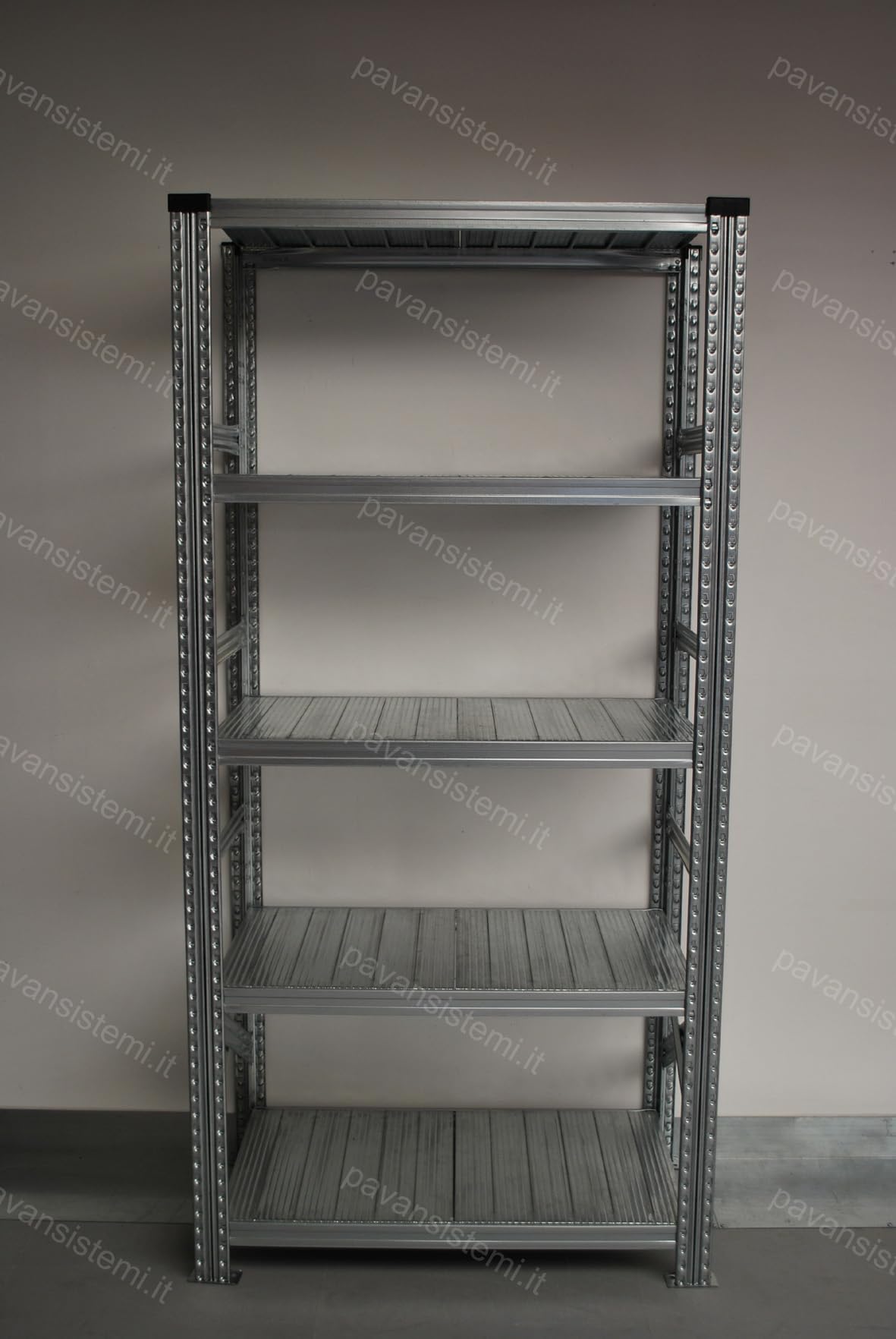 Scaffale Professionale Zincato con 5 Ripiani, 197 cm Altezza, 90x40 cm per Ripiano, Metallo Zincato, Uso Industriale e Magazzino