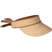 Lack of Color Visor Hat | Natural Hand Branded Raffia Brim Hat for Women, Beach Sun Hat with Adjustable Linen Ties.