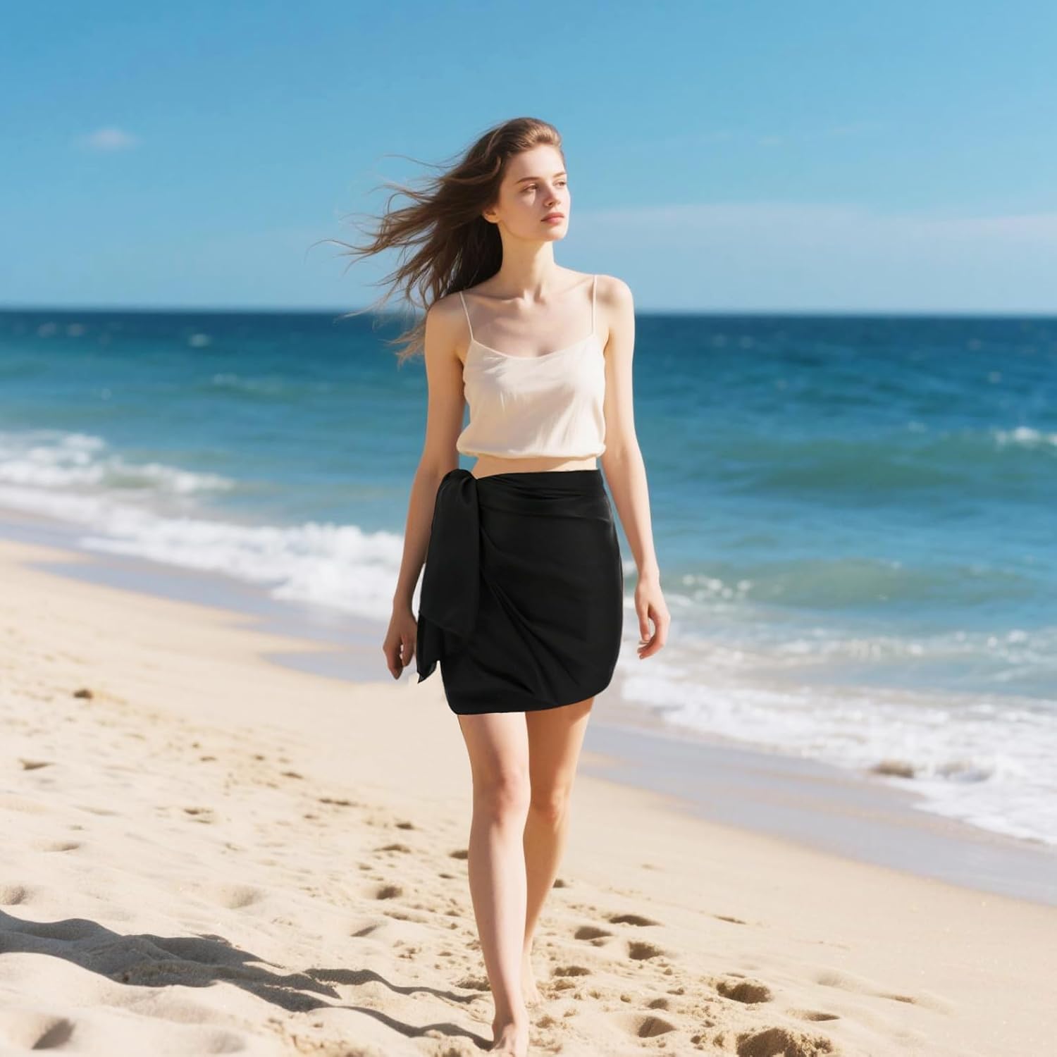 vimate 100% Large Silk Feeling Scarf-Women's Fashion Long Mulberry Silk Satin Neck Scarf Sunscreen Shawl Wrap Headscarf - Image 5