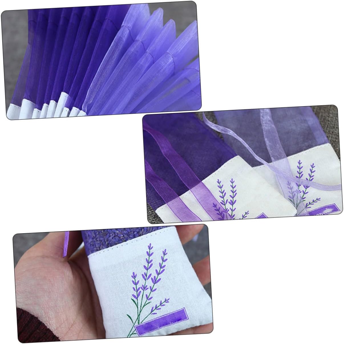 Lavender Scented Sachets Deep Purple Sachet Bags 15pcs Portable Fragrance Bags for Home Closets Wardrobes with Dried Lavender, Natural Air Freshener