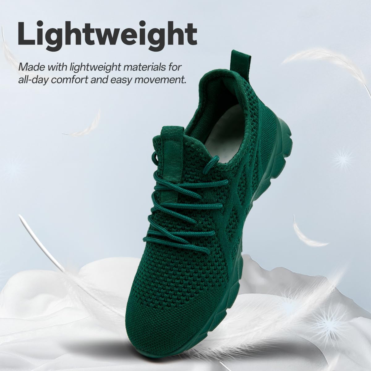 Running Shoes for Men Gym Tennis Athletic Walking Shoes Non Slip Lightweight Breathable Sports Mesh Fashion Work Sneakers Casual Workout Trianer 12.5 Dark_green image 4 of 6 B0F487DX8J