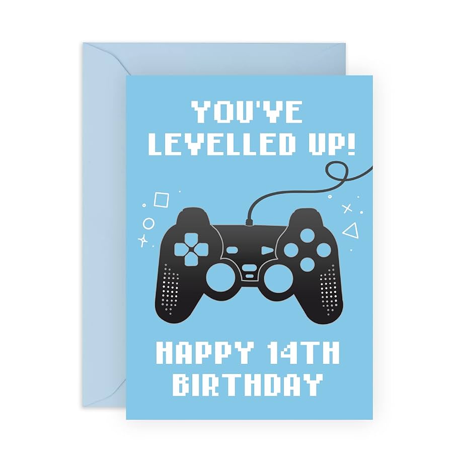 Free! Wonderful Birthday party! 遙 Amazon.com: Teen Game Level Up 14th Happy Birthday Cake