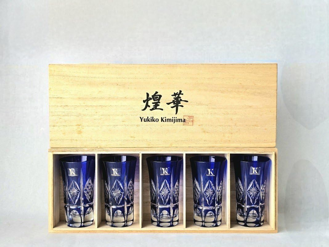 KIMIJIMAのグラス Yukiko Kimijima ユキコキミジマ 一口ビール 5客揃い 煌