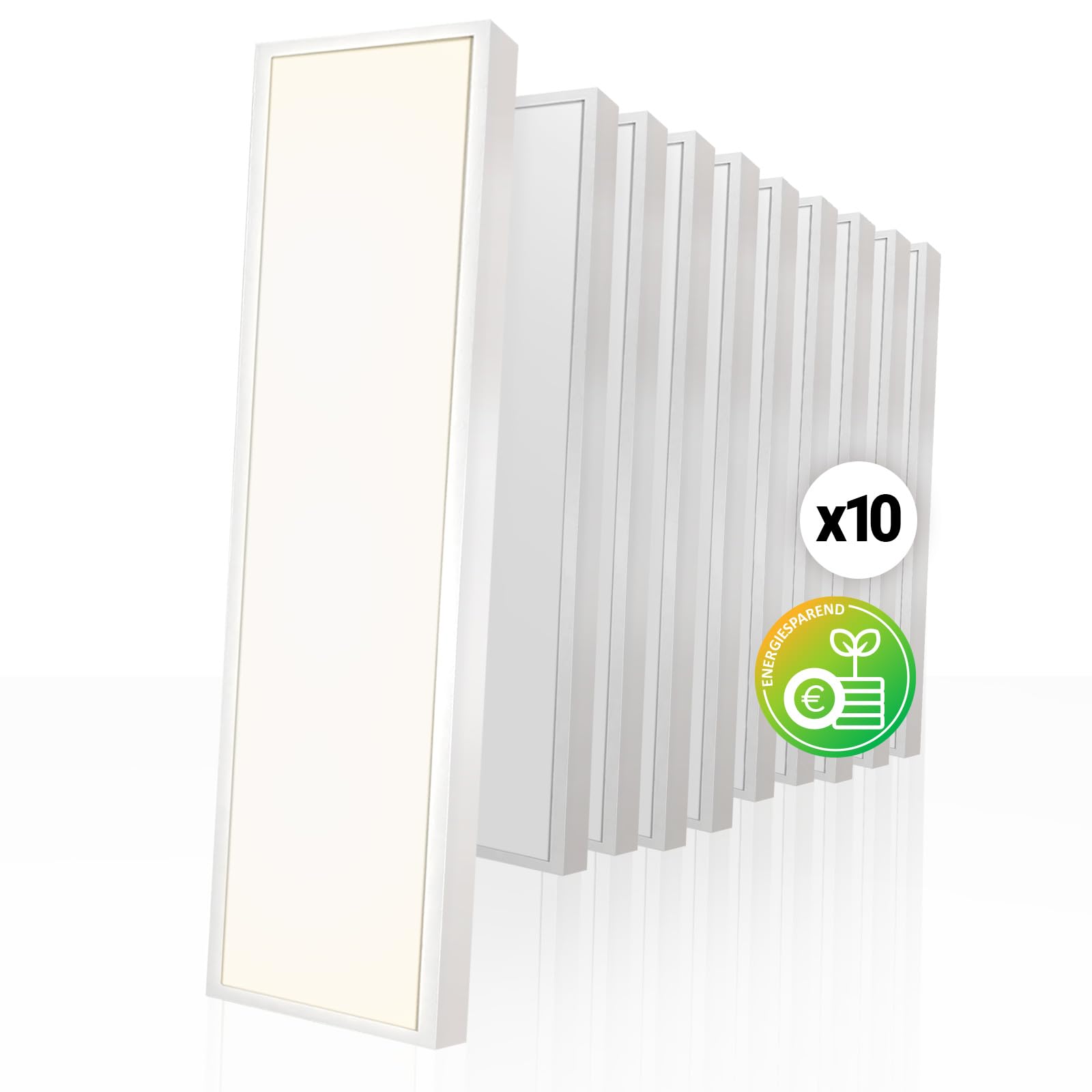 10x LED Anbaupanel 120x30cm 4000K Neutralweiß UGR19 Aufbaurahmen