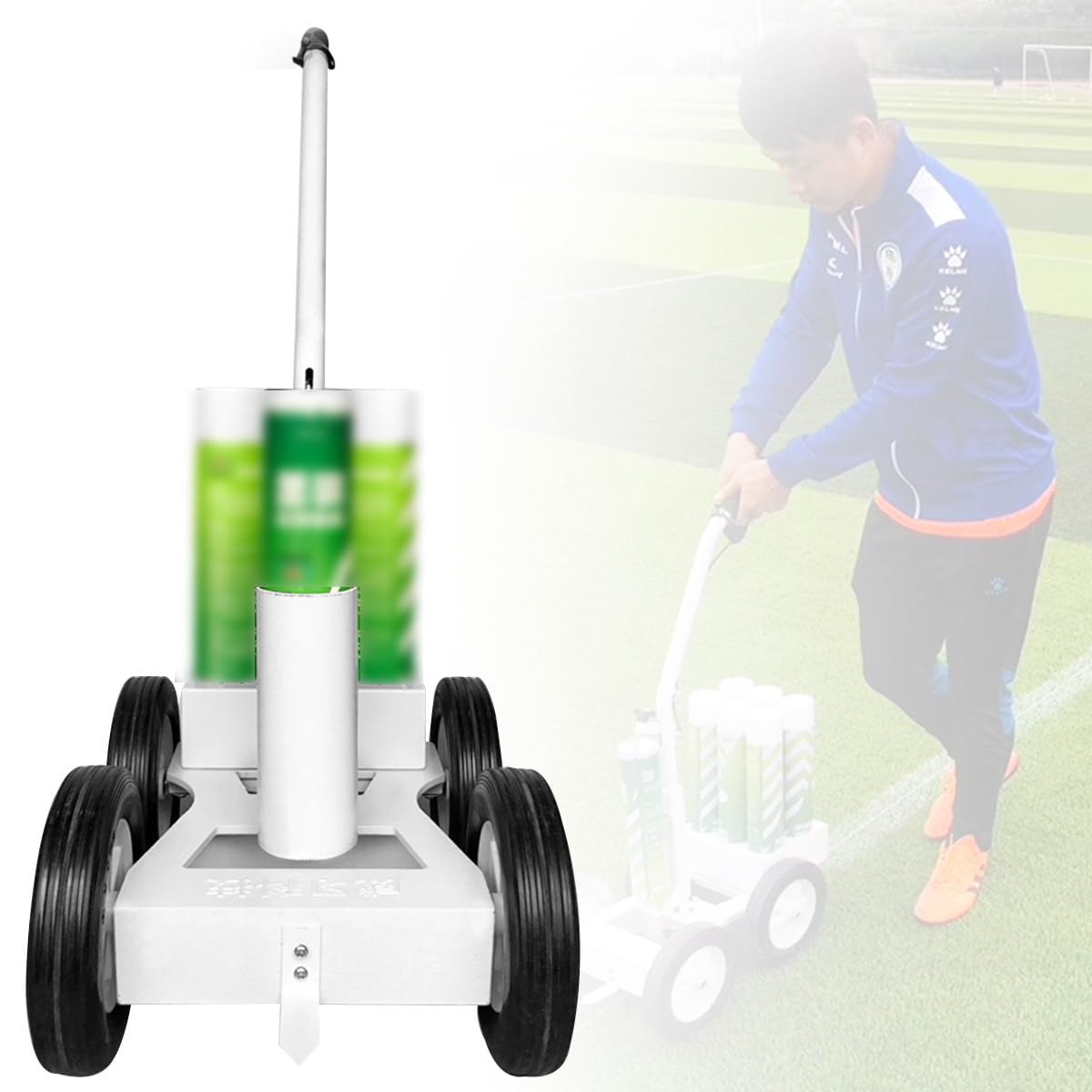 Aioneer Wheel Transfer Line Marking Machine,Multifunction Athletic Field Marking Machine, 4 Wheel Applicator, Paint Line Striping Equipment, Road Factory Workshop Scribing Machin