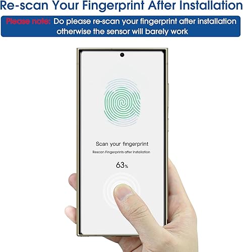 Miniatura 6 de amFilm OneTouch - Protector de pantalla para Samsung Galaxy S24 Ultra de 6.8 pulgadas + protector de lente de cámara, vidrio templado, instalación