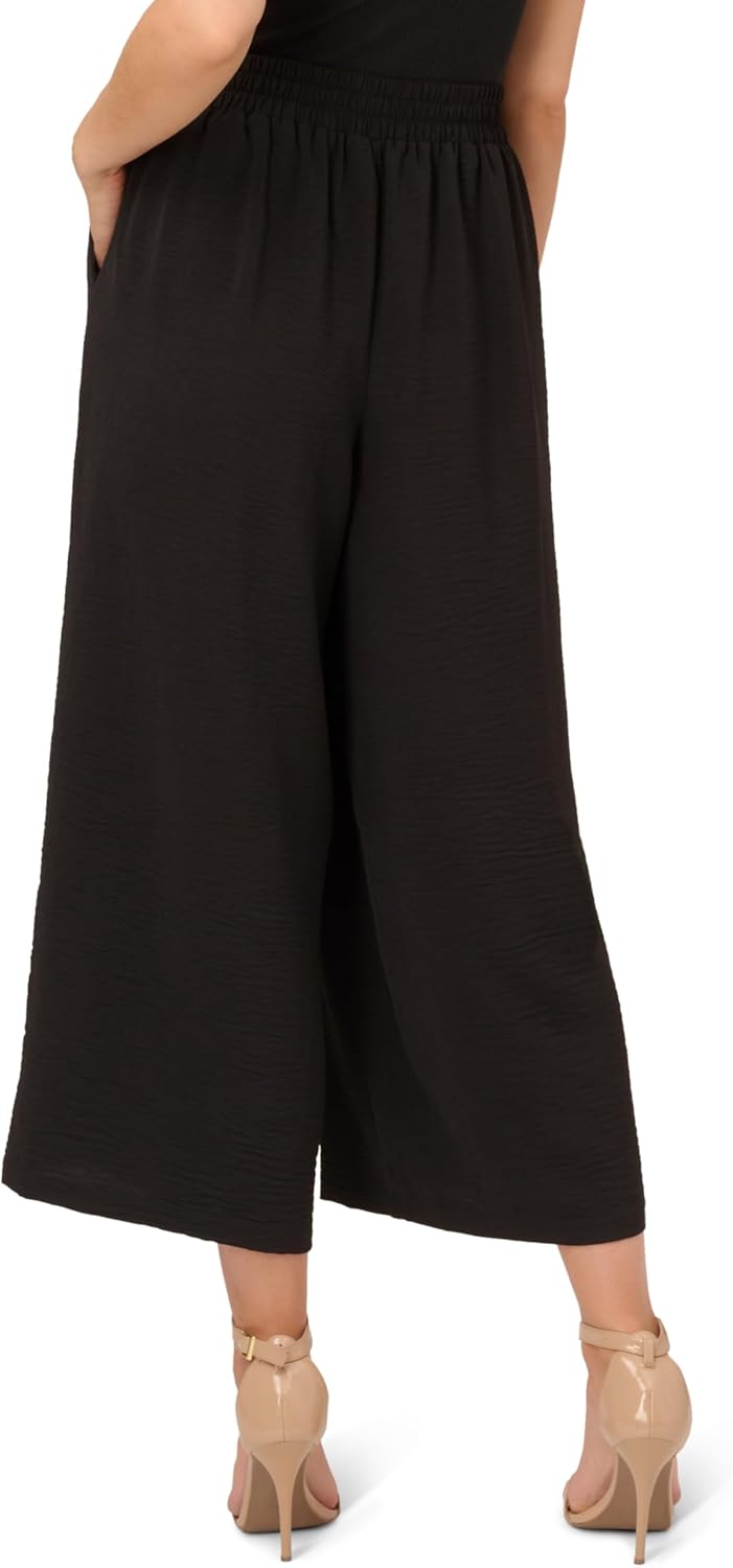 Adrianna Papell Womens Textured Wide Leg Pull on Pant W/Slit Pockets - Image 3