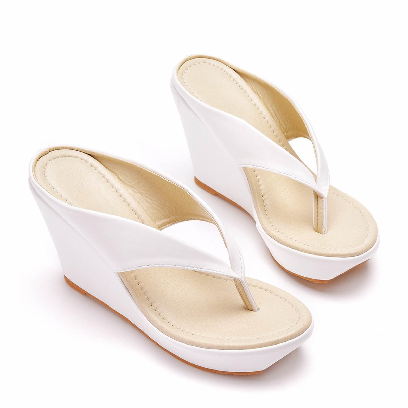Chanclas Mujer Verano, Sandalias Mujer Verano CuñA, Playa Bohemias 9 Cm Con TacóN Grueso Estilo Y DiseñO Con SeparacióN Los Dedos Slippers Sandalias Barefoot Sandalia Zapatillas Casa Chanclas Ducha
