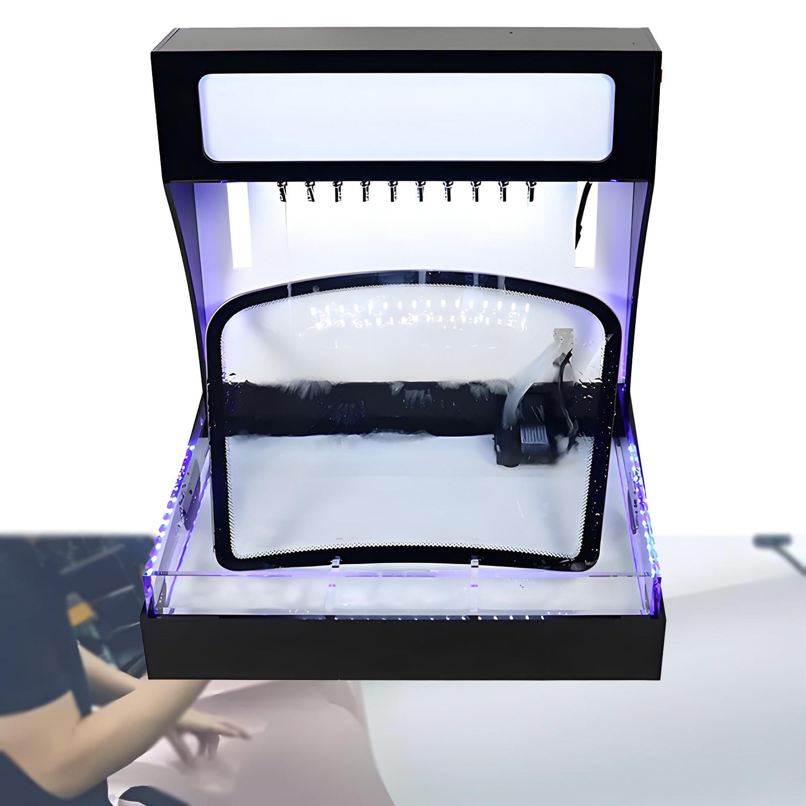 NYANS Car Paint Films Hydrophobic Testing Machine, Automotive Glass Hydrophobicity Tester, with Pump and Hood Model, LED Light, for Car Paint Protection Film Glass-Blue